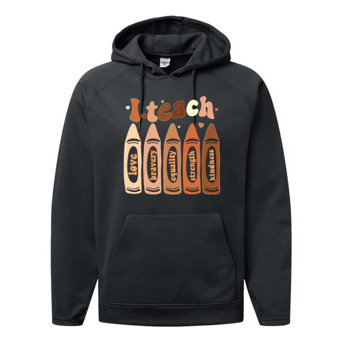 I Teach Black History Month Melanin Afro African Teacher Performance Fleece Hoodie