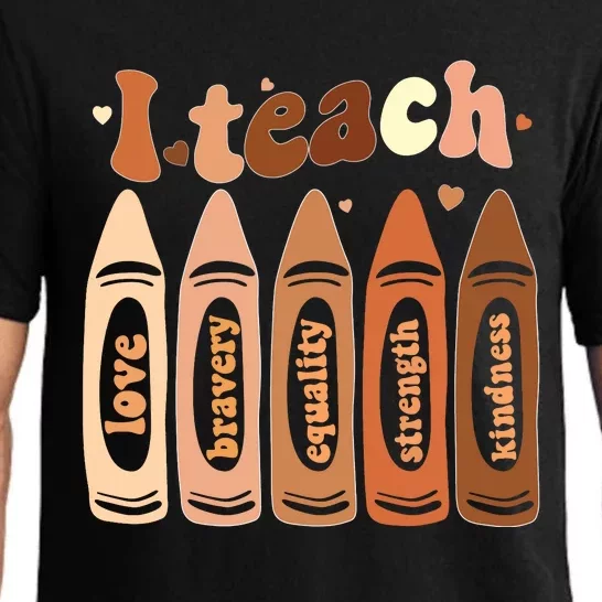 I Teach Black History Month Melanin Afro African Teacher Pajama Set