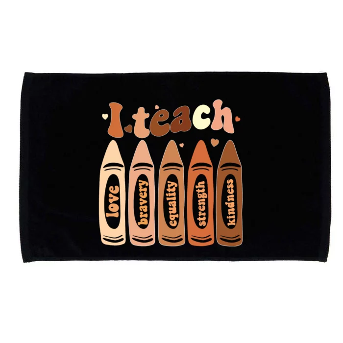 I Teach Black History Month Melanin Afro African Teacher Microfiber Hand Towel