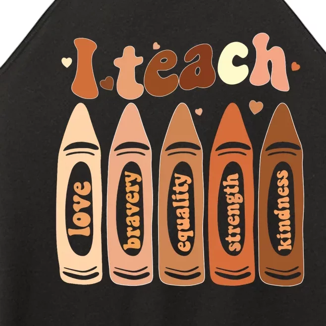 I Teach Black History Month Melanin Afro African Teacher Women’s Perfect Tri Rocker Tank