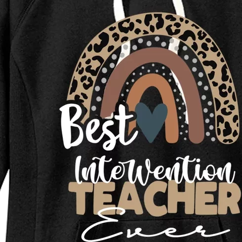 Intervention Teacher Boho Rainbow Teacher Appreciation Gift Women's Fleece Hoodie