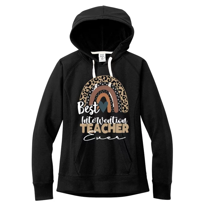 Intervention Teacher Boho Rainbow Teacher Appreciation Gift Women's Fleece Hoodie