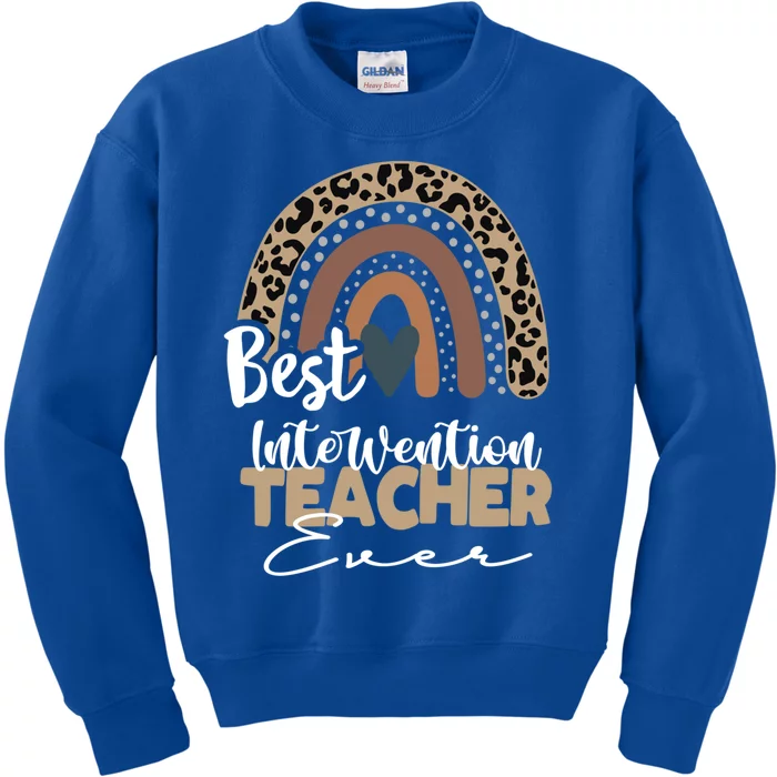 Intervention Teacher Boho Rainbow Teacher Appreciation Gift Kids Sweatshirt