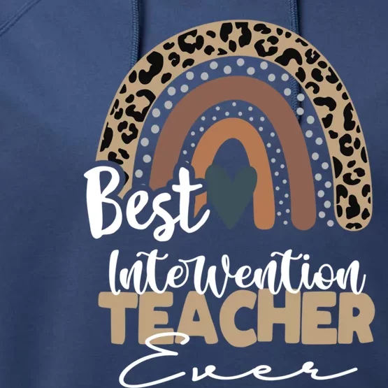 Intervention Teacher Boho Rainbow Teacher Appreciation Gift Performance Fleece Hoodie