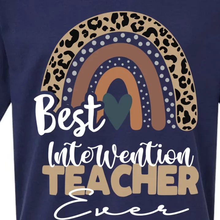 Intervention Teacher Boho Rainbow Teacher Appreciation Gift Sueded Cloud Jersey T-Shirt