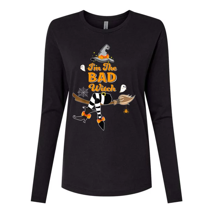 Im The Bad Witch Costume Halloween Matching Group Womens Cotton Relaxed Long Sleeve T-Shirt