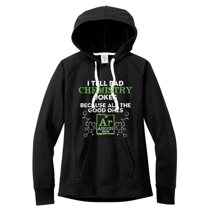 I Tell Bad Jokes Argon Funny Chemistry Joke Women's Fleece Hoodie