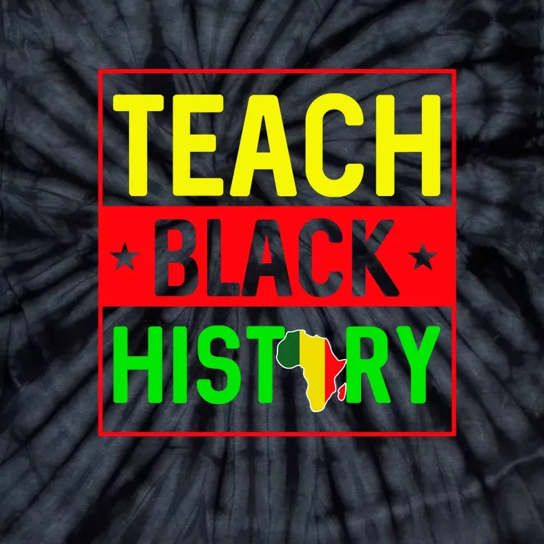 I Teach Black History Month Melanin Afro African Teacher Tie-Dye T-Shirt