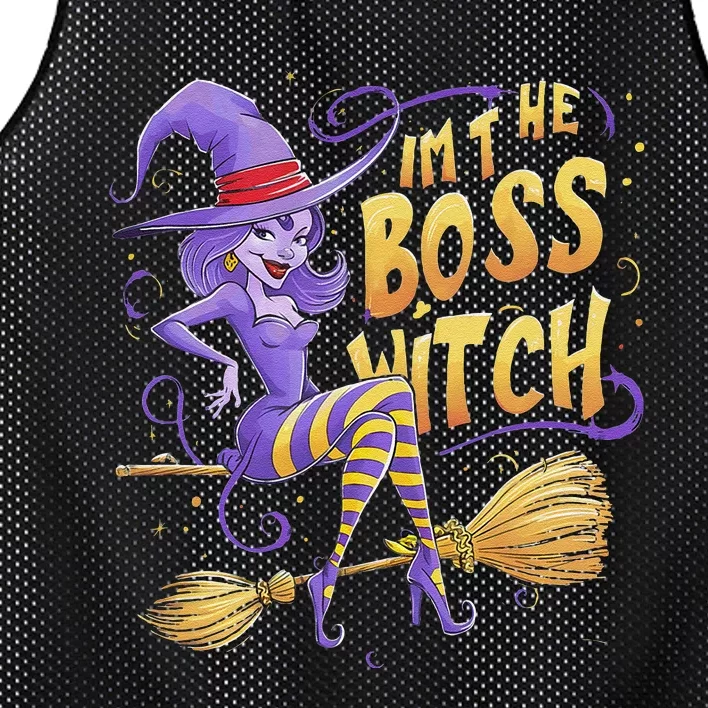 I’M The Boss Witch Halloween Mesh Reversible Basketball Jersey Tank