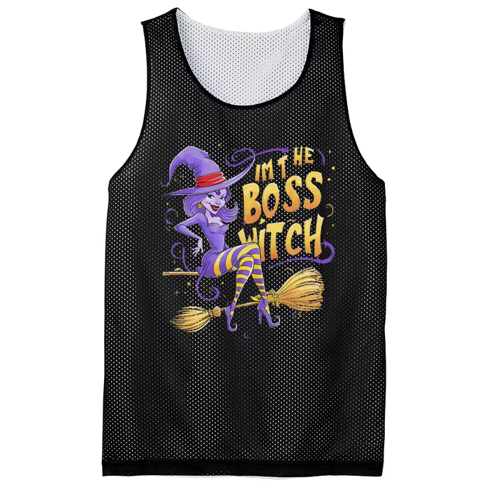 I’M The Boss Witch Halloween Mesh Reversible Basketball Jersey Tank