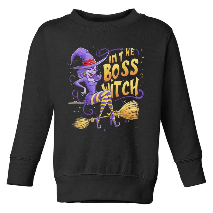 I’M The Boss Witch Halloween Toddler Sweatshirt