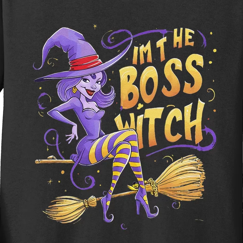 I’M The Boss Witch Halloween Kids Long Sleeve Shirt