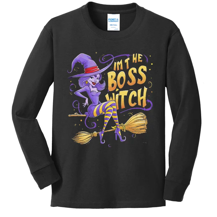 I’M The Boss Witch Halloween Kids Long Sleeve Shirt