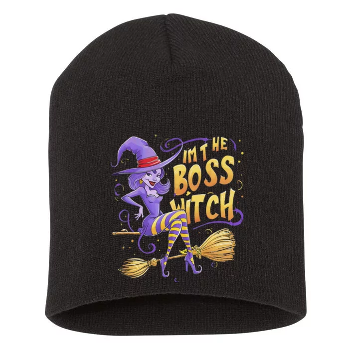 I’M The Boss Witch Halloween Short Acrylic Beanie