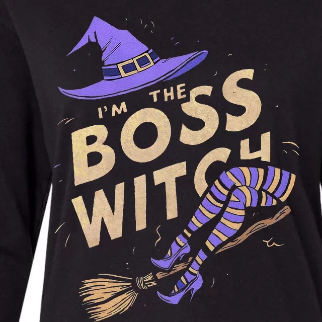 I’M The Boss Witch Halloween Womens Cotton Relaxed Long Sleeve T-Shirt