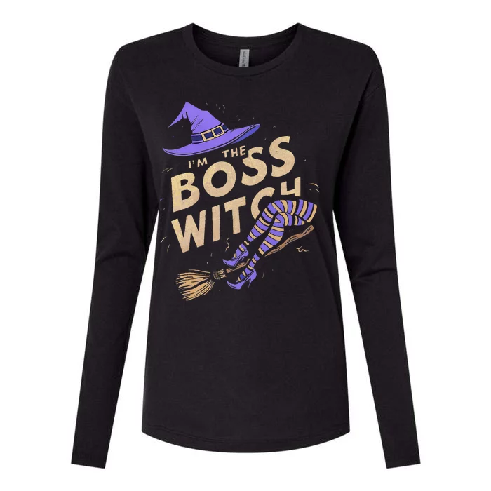 I’M The Boss Witch Halloween Womens Cotton Relaxed Long Sleeve T-Shirt