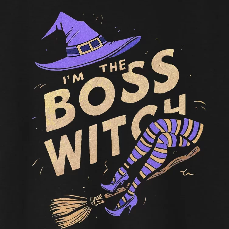 I’M The Boss Witch Halloween Women's Crop Top Tee