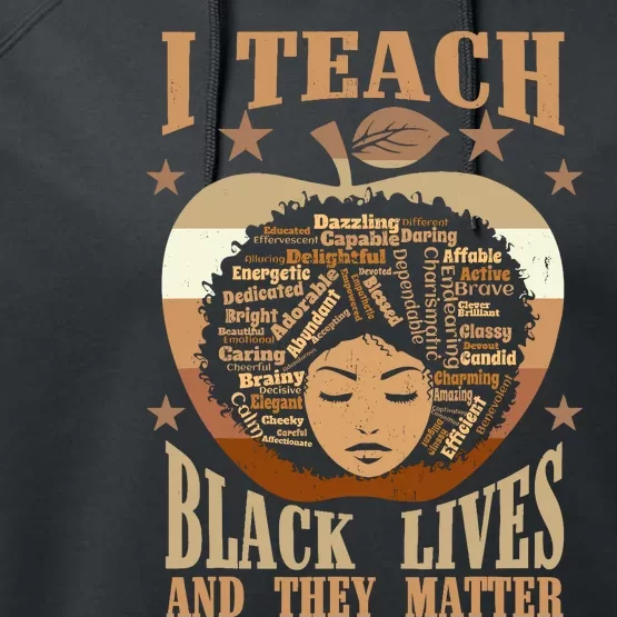 I Teach Black Lives And They Matter Black History Teacher Performance Fleece Hoodie