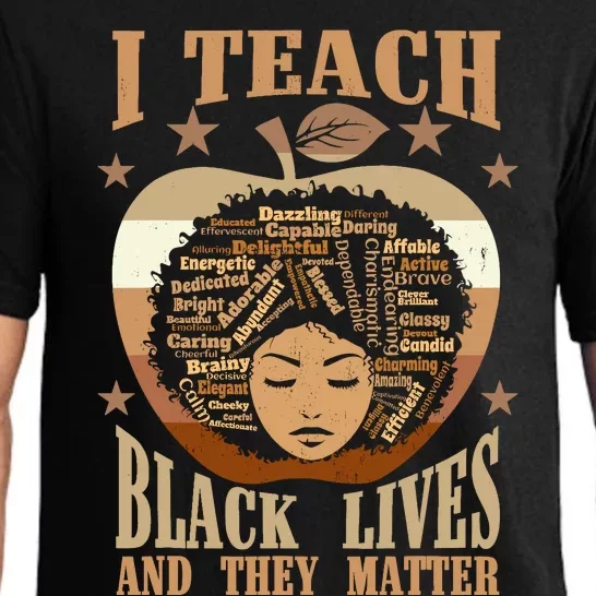 I Teach Black Lives And They Matter Black History Teacher Pajama Set