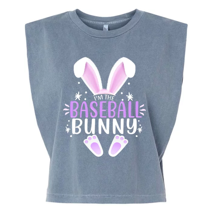 I'm The Baseball Bunny Easter Day Rabbit Family Matching Gift Garment-Dyed Women's Muscle Tee