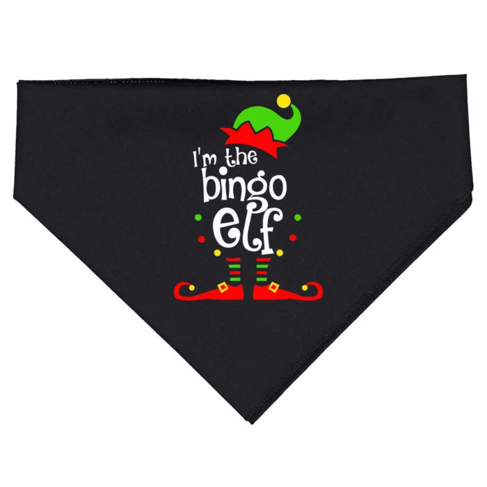 I'm The Bingo Elf Xmas Family Friend Christmas Present USA-Made Doggie Bandana