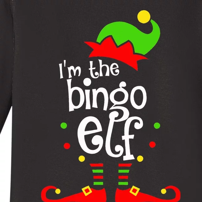 I'm The Bingo Elf Xmas Family Friend Christmas Present Baby Long Sleeve Bodysuit