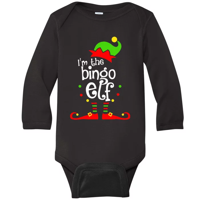 I'm The Bingo Elf Xmas Family Friend Christmas Present Baby Long Sleeve Bodysuit