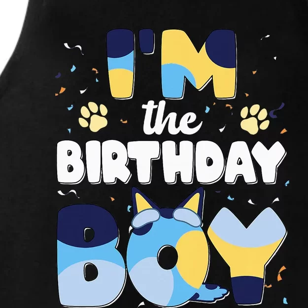 Im The Birthday Boy Dog Family Matching Ladies Tri-Blend Wicking Tank