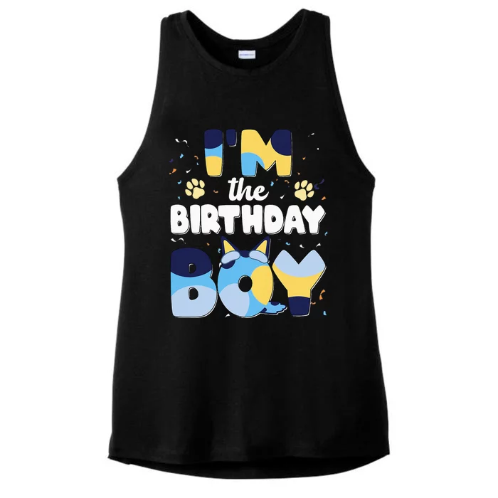 Im The Birthday Boy Dog Family Matching Ladies Tri-Blend Wicking Tank