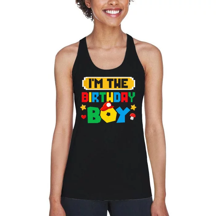 Im The Birthday Boy Game Gaming Family Matching Women's Racerback Tank