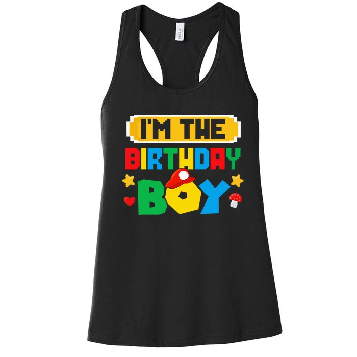 Im The Birthday Boy Game Gaming Family Matching Women's Racerback Tank