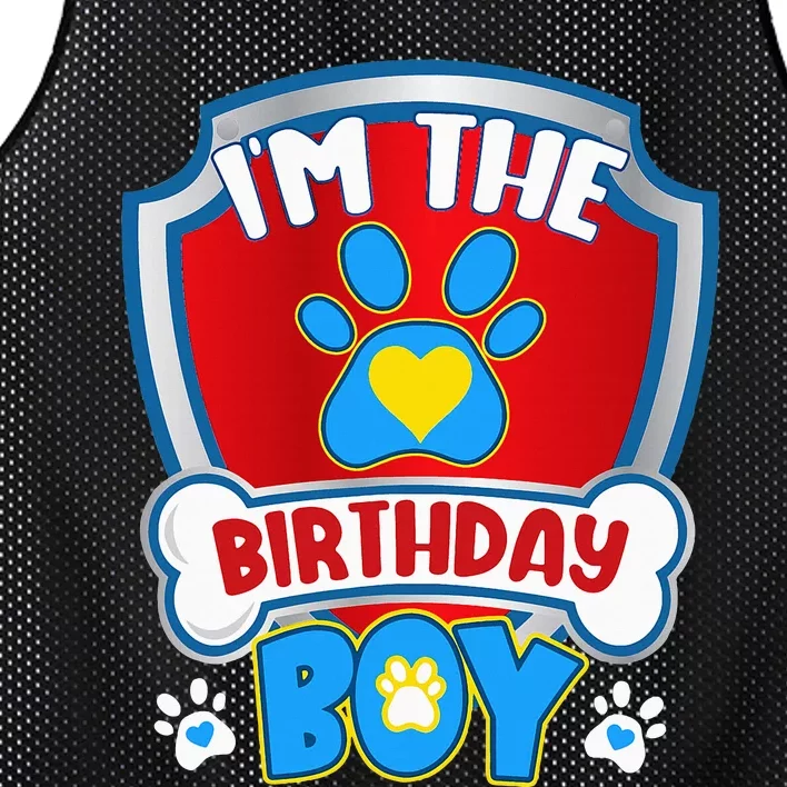 Im The Birthday Boy Dog Paw Family Matching Mesh Reversible Basketball Jersey Tank