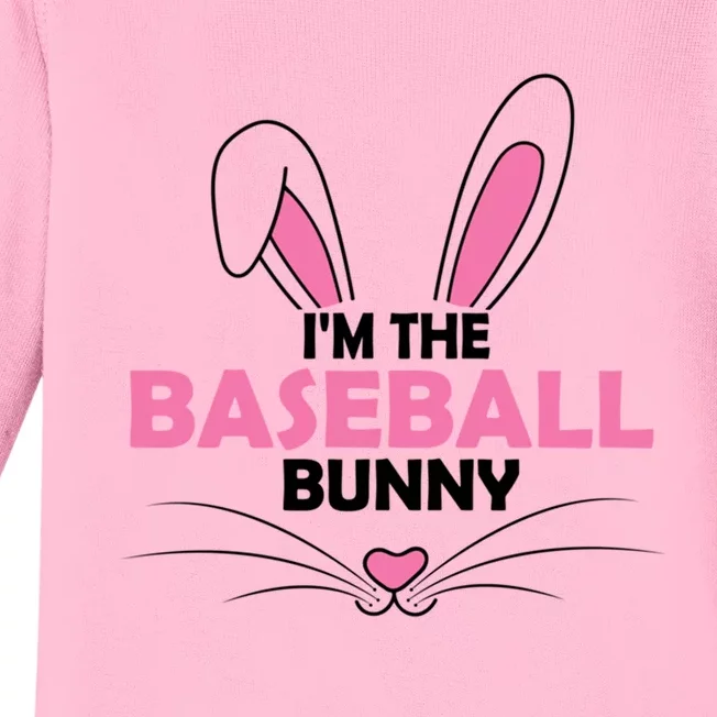 I'm The Baseball Bunny Graphic Cute Easter Day Costume Cute Gift Baby Long Sleeve Bodysuit