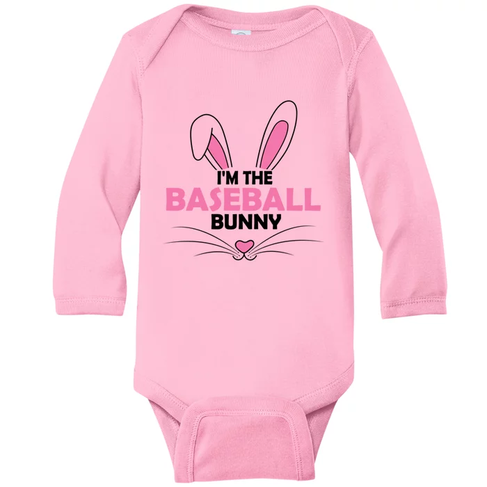 I'm The Baseball Bunny Graphic Cute Easter Day Costume Cute Gift Baby Long Sleeve Bodysuit