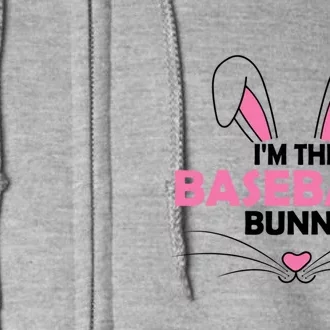 I'm The Baseball Bunny Graphic Cute Easter Day Costume Cute Gift Full Zip Hoodie