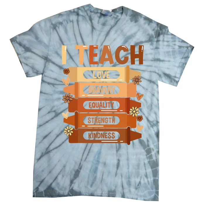 I Teach Black History Month Melanin Afro Teacher Juneteenth Tie-Dye T-Shirt