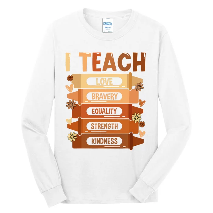 I Teach Black History Month Melanin Afro Teacher Juneteenth Tall Long Sleeve T-Shirt