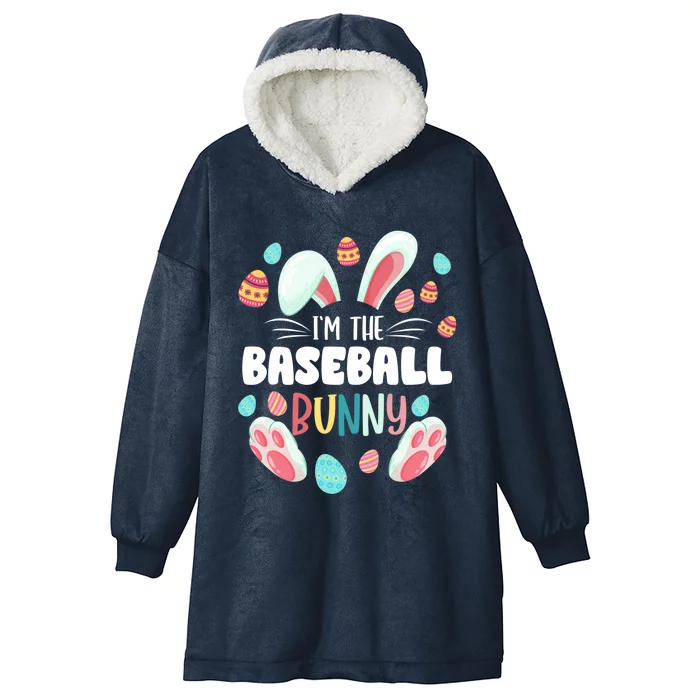 I'm The Baseball Bunny Matching Family Easter Party Great Gift Hooded Wearable Blanket