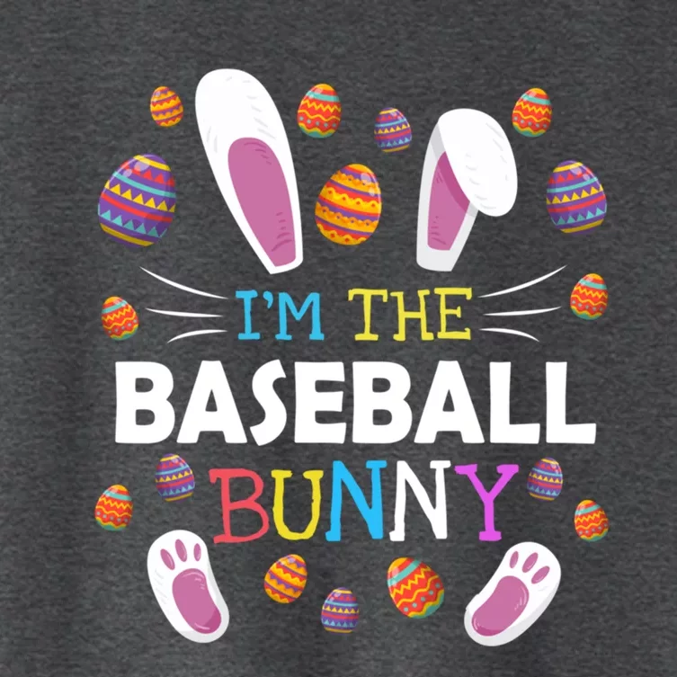 I'm The Baseball Bunny Matching Family Funny Easter Costume Funny Gift Women's Crop Top Tee