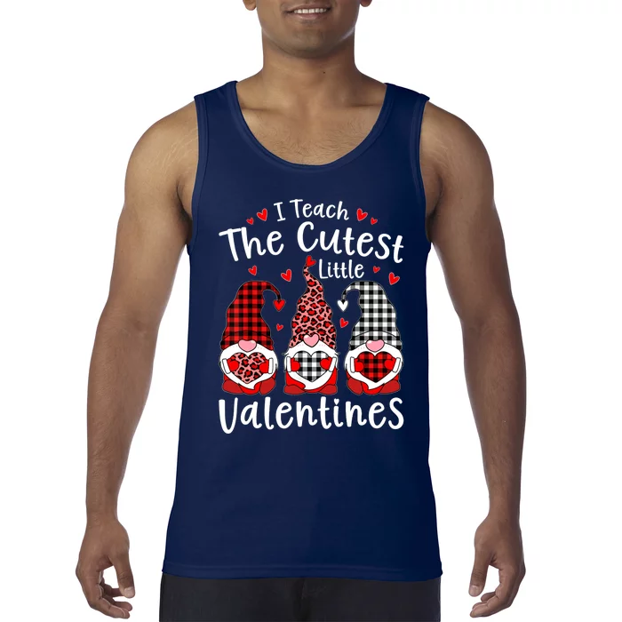 I Teach Cutest Little Valentines Gnome Kindergarten Teachers Tank Top