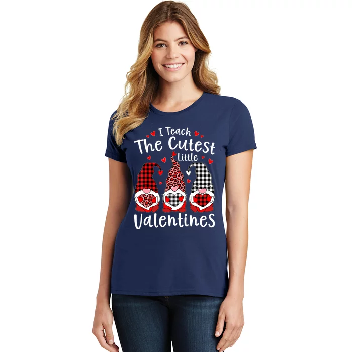 I Teach Cutest Little Valentines Gnome Kindergarten Teachers Women's T-Shirt