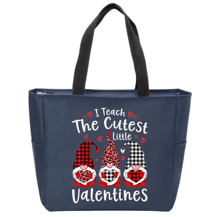 I Teach Cutest Little Valentines Gnome Kindergarten Teachers Zip Tote Bag