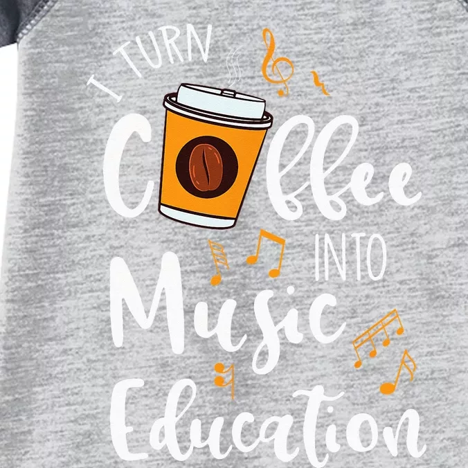 I Turn Coffee Into Music Education Music Teacher Gift Infant Baby Jersey Bodysuit