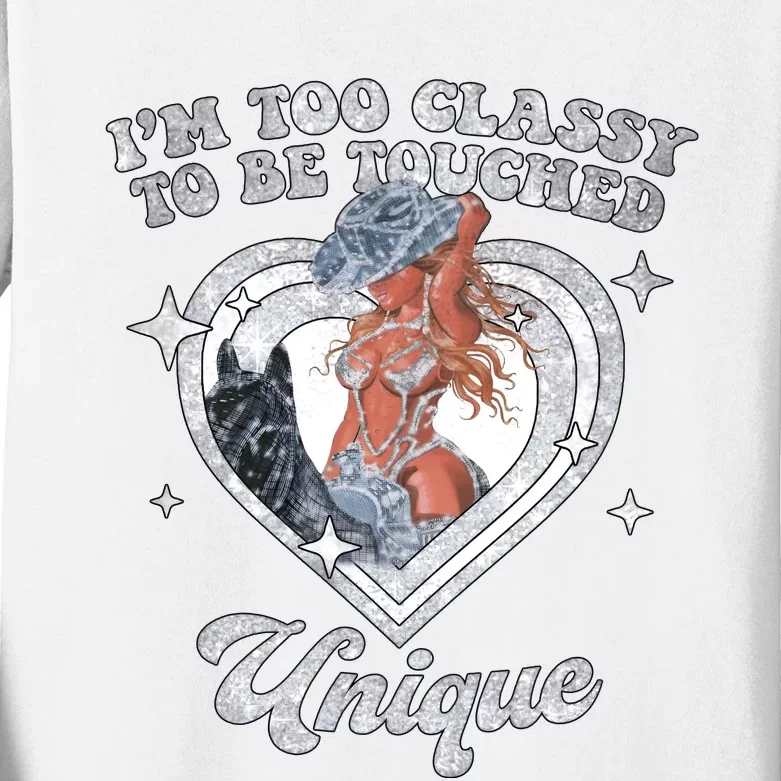 Im Too Classy To Be Touched Unique Retro Tour Kids Long Sleeve Shirt