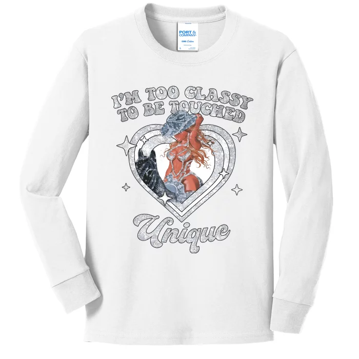 Im Too Classy To Be Touched Unique Retro Tour Kids Long Sleeve Shirt