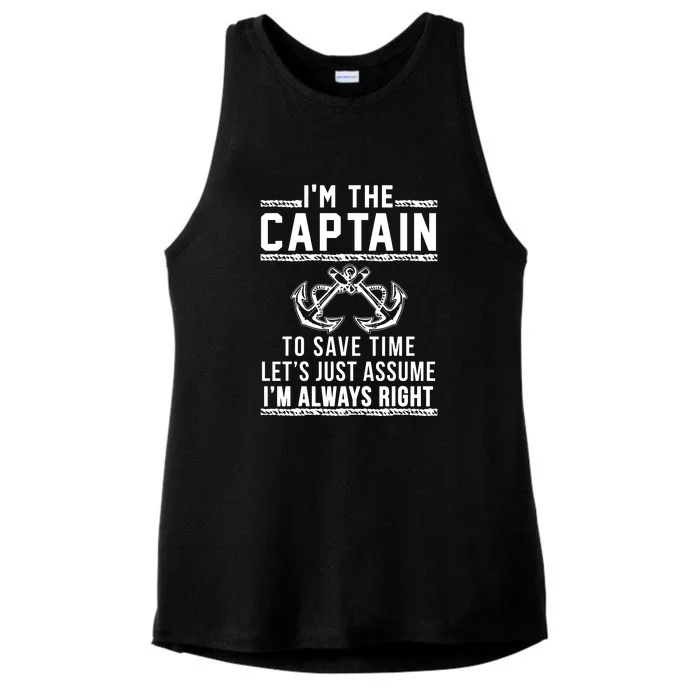 Im The Captain Of The Boat Gift Ladies Tri-Blend Wicking Tank