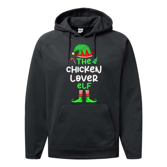 I'm The Chicken Lover Elf Xmas Matching Pajama Performance Fleece Hoodie