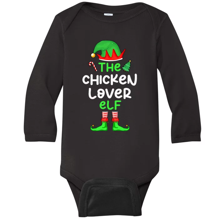 I'm The Chicken Lover Elf Xmas Matching Pajama Baby Long Sleeve Bodysuit