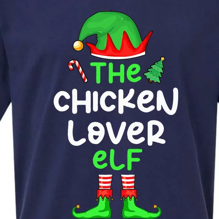 I'm The Chicken Lover Elf Xmas Matching Pajama Sueded Cloud Jersey T-Shirt