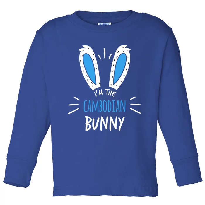 I'm The Cambodian Bunny Ears Cambodia Easter Sunday Funny Gift Toddler Long Sleeve Shirt